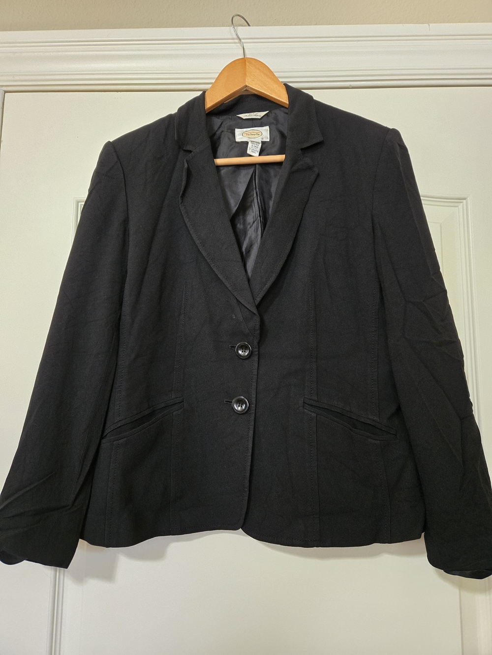 Talbots Black Women's Two-Button Blazer Jacket